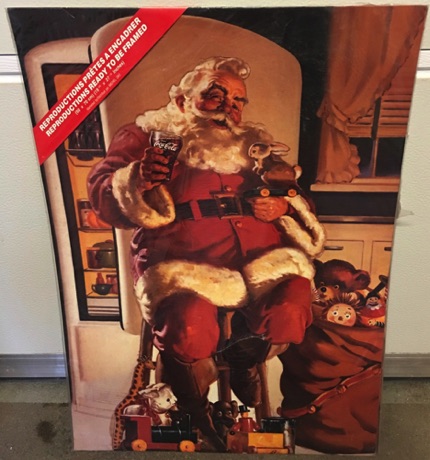 04699-2 € 10,00 coca cola reproductie poster kerstman voor koelkast 70 x 50 cm.jpeg